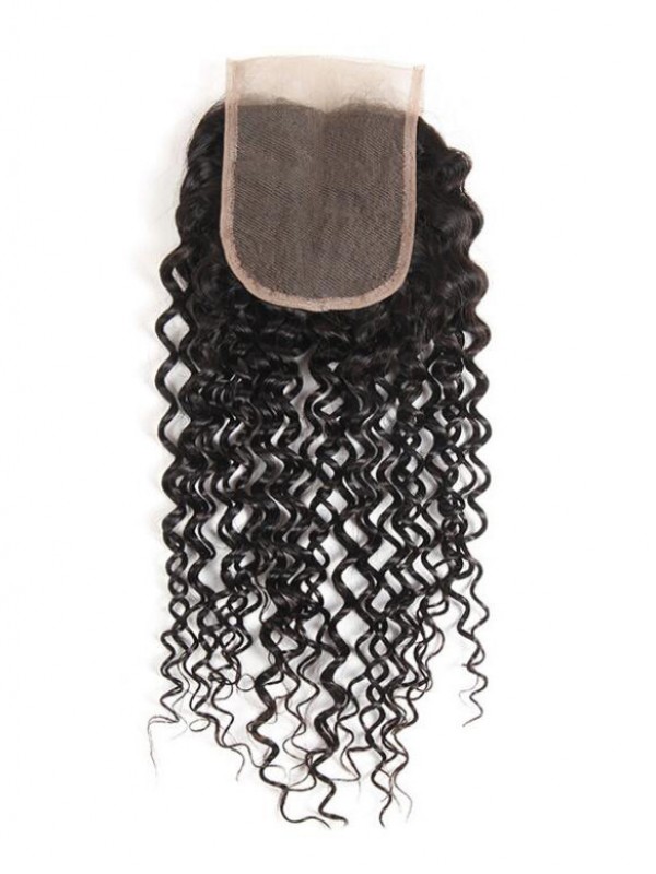 Capelli Vergini Indiani Crespi Ricci 4X4 Chiusura In Pizzo