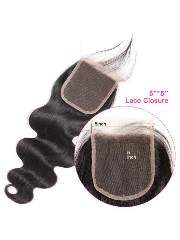 Chiusura In Pizzo Svizzero Per Capelli Umani Con Chiusura In Pizzo Body Wave 5X5