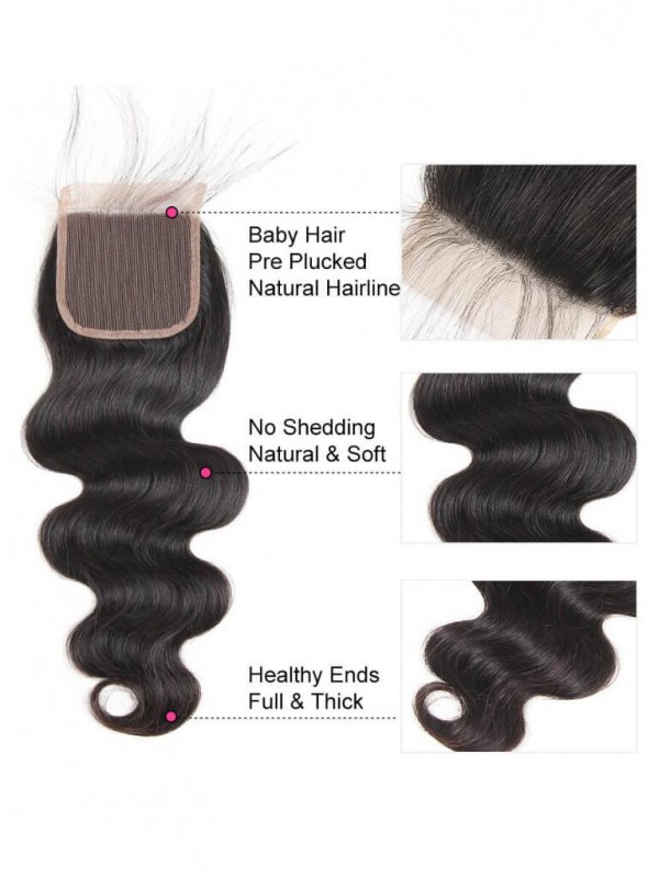 Chiusura In Pizzo Svizzero Per Capelli Umani Con Chiusura In Pizzo Body Wave 5X5