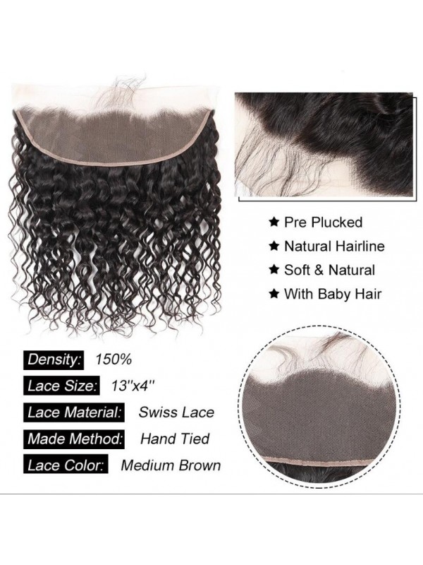 Capelli Non Trasformati Peruviani Frontali In Pizzo Naturale 13 * 4
