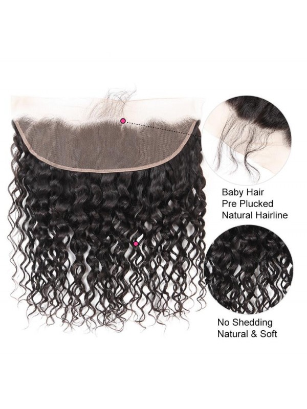 Capelli Non Trasformati Peruviani Frontali In Pizzo Naturale 13 * 4