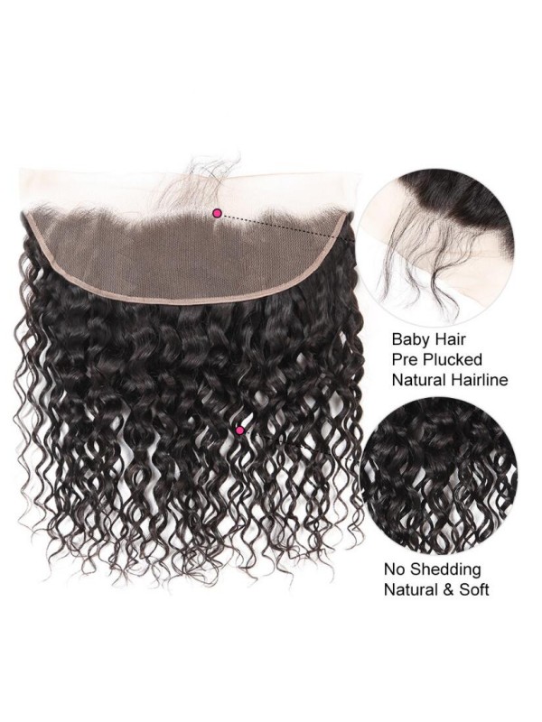 Onda Naturale Dei Capelli Vergini Brasiliani Dei Capelli Frontali Del Pizzo 13*4