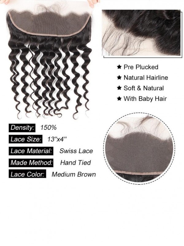 Capelli Vergini Brasiliani Con Onda Profonda Sciolta 13 * 4