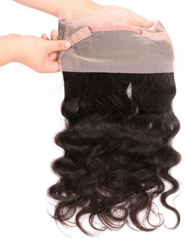 Frontale Del Pizzo 360 Dei Capelli Umani Peruviani Non Trasformati Dell'Onda Del Corpo
