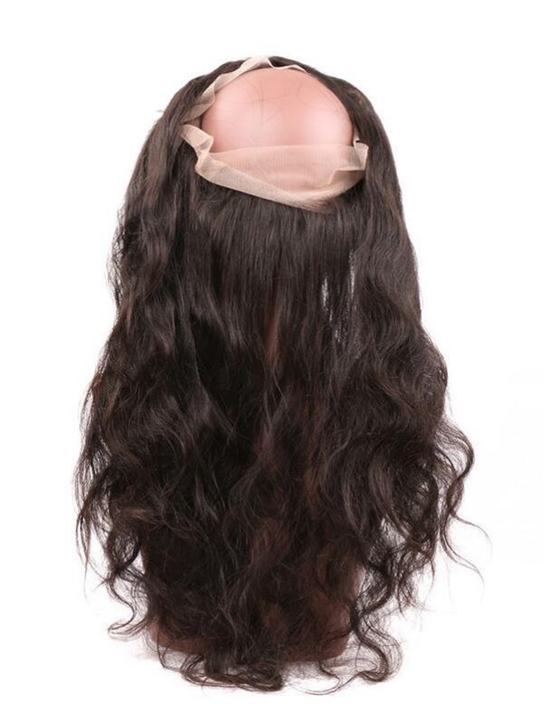 Frontale Del Pizzo 360 Dei Capelli Umani Peruviani Non Trasformati Dell'Onda Del Corpo