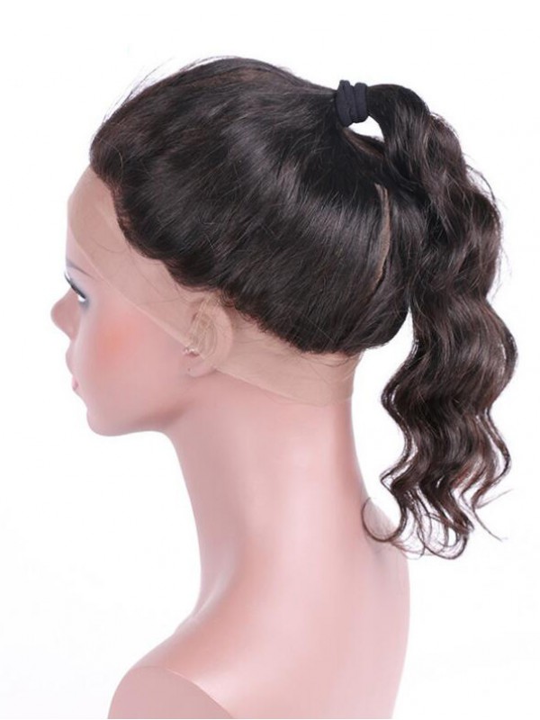 Frontale Del Pizzo 360 Dei Capelli Umani Peruviani Non Trasformati Dell'Onda Del Corpo