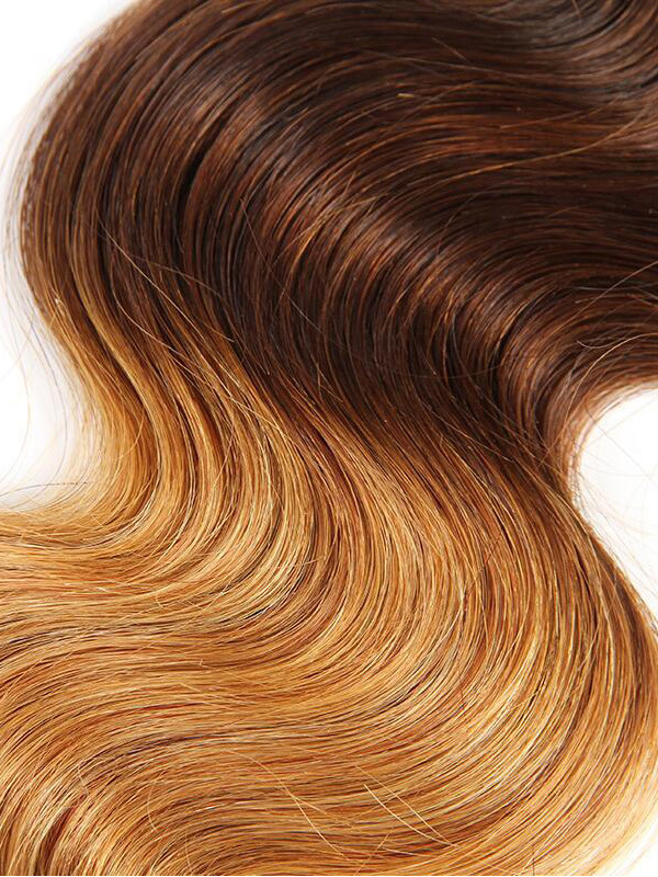 Brasiliano Body Wave 13X4 Pre Pizzicato Frontale In Pizzo Con Capelli Del Bambino Ombre 1B/4/27