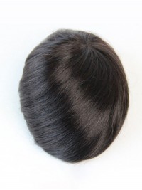 Toupee Da Uomo Monofilamento 6" Capelli Umani Remy Fini 7" X 9" Parrucchino