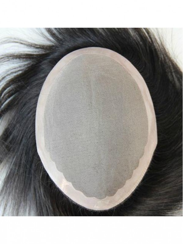 Toupee Da Uomo Monofilamento 6" Capelli Umani Remy Fini 7" X 9" Parrucchino