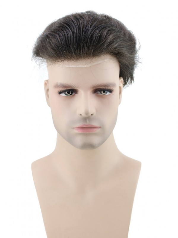 8" x 10" Parrucca Per Parrucchino Da Uomo Con Capelli Umani Dimensione Della Base Della Pelle Super Sottile