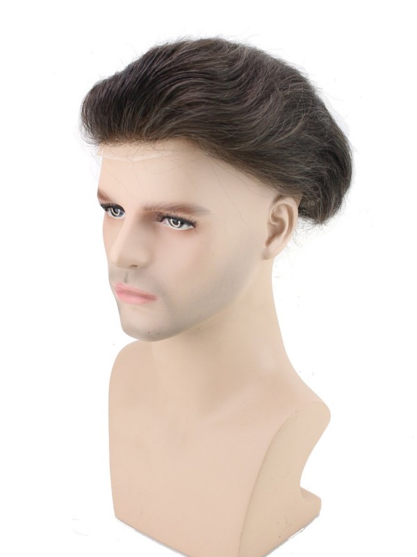 8" x 10" Parrucca Per Parrucchino Da Uomo Con Capelli Umani Dimensione Della Base Della Pelle Super Sottile