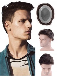 8" x 10" Pezzi Di Capelli Umani Toupee Da Uomo