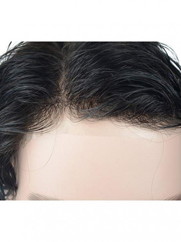 8" x 10" Toupee Pelle Sottile Per Capelli Umani Da Uomo Con 