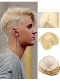 8" x 10" Toupee Da Uomo In Pizzo Pieno Di Capelli Umani Veri Europei