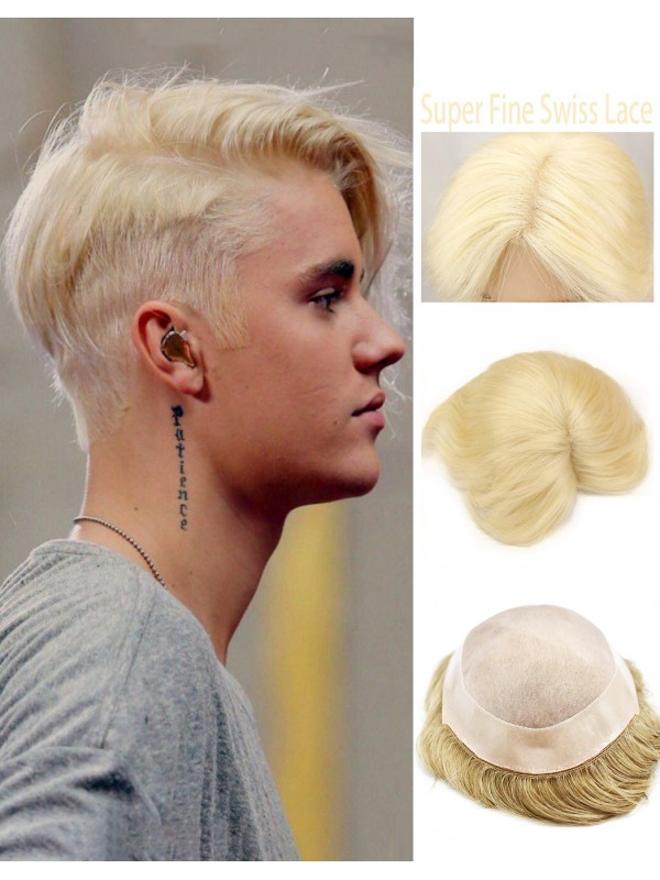 8" x 10" Toupee Da Uomo In Pizzo Pieno Di Capelli Umani Veri Europei