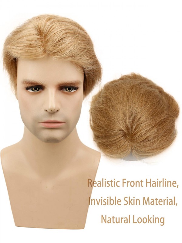 8" x 10" Toupee Da Uomo Per Capelli Con Pelle Sottile