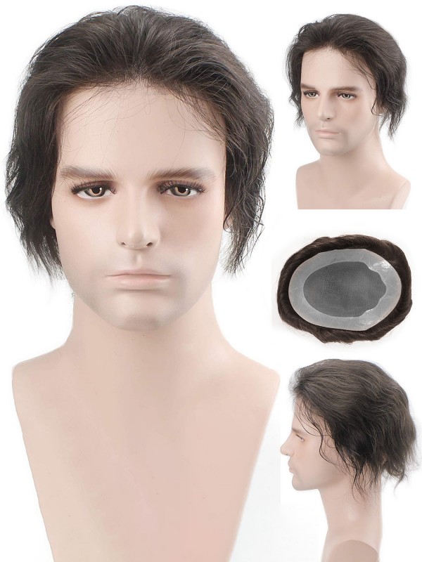 8" x 10" Colore Sostitutivo Dei Capelli Toupee Da Uomo