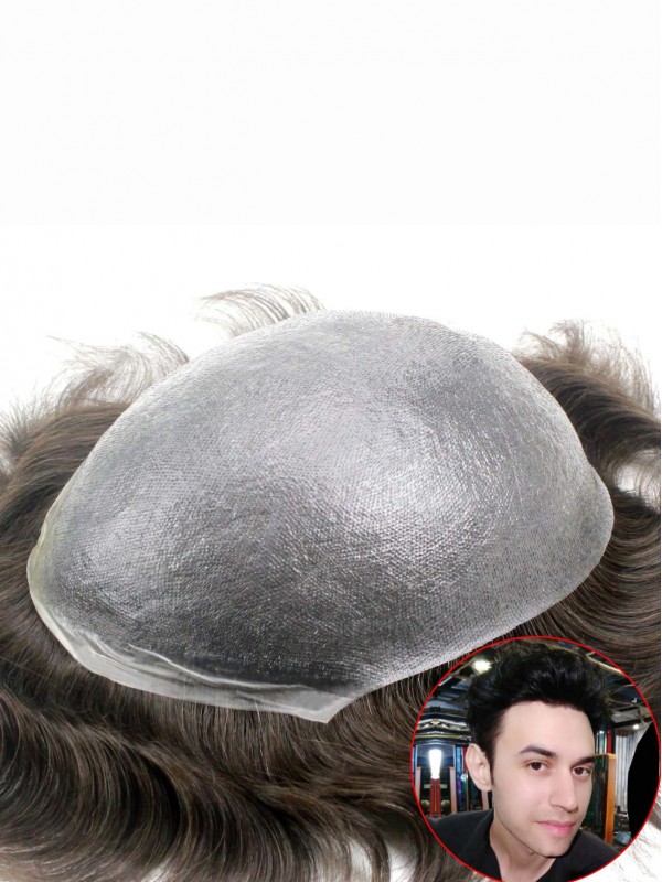 8" x 10" Colore Sostitutivo Dei Capelli Toupee Da Uomo