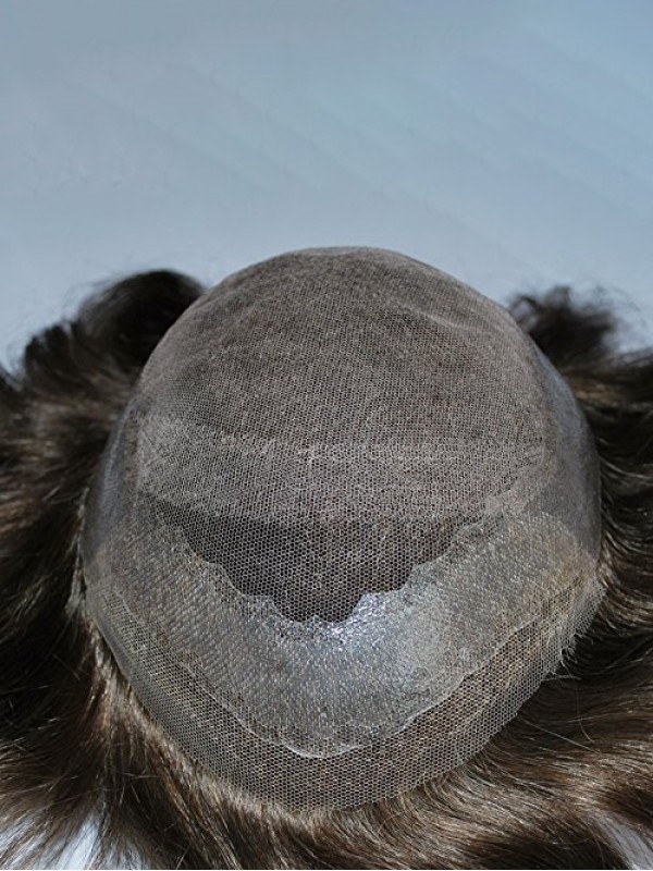 Sistema Di Parrucchino Per Parrucchino Da Uomo Marrone Scuro 100% Capelli Umani