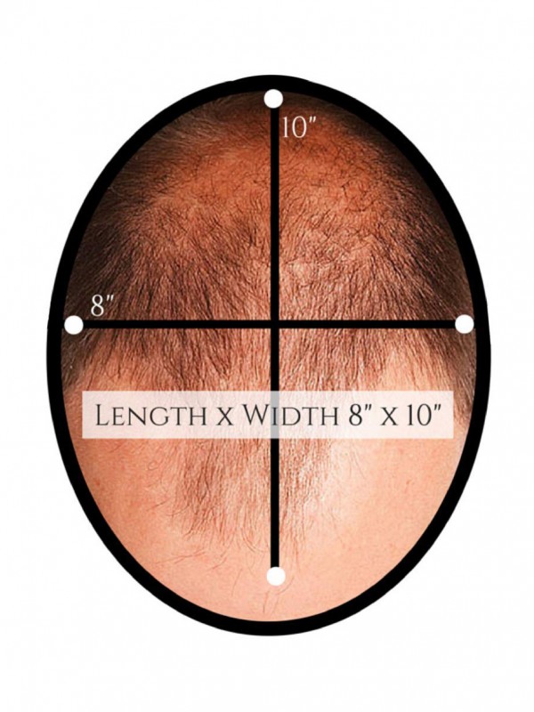 8" x 10" Toupee Da Uomo Capelli Grigi Fine Mono