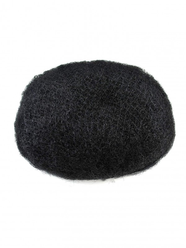 8" x 10" Parrucca Riccia Legata A Mano Per Toupet Da Uomo Nero
