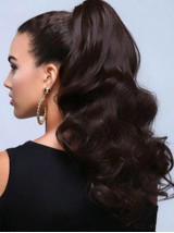 16" Big Volumn Body Wave Coda Di Cavallo Sintetica Facile Da Attaccare