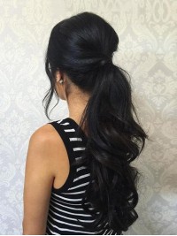 18" Loose Wave Big Volumn Coda Di Cavallo Sintetica Facile Da Attaccare
