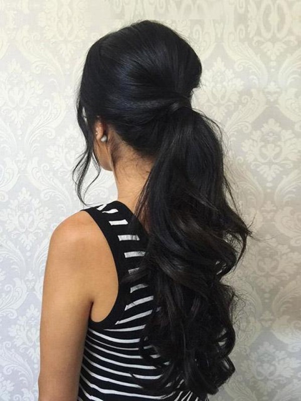 18" Loose Wave Big Volumn Coda Di Cavallo Sintetica Facile Da Attaccare