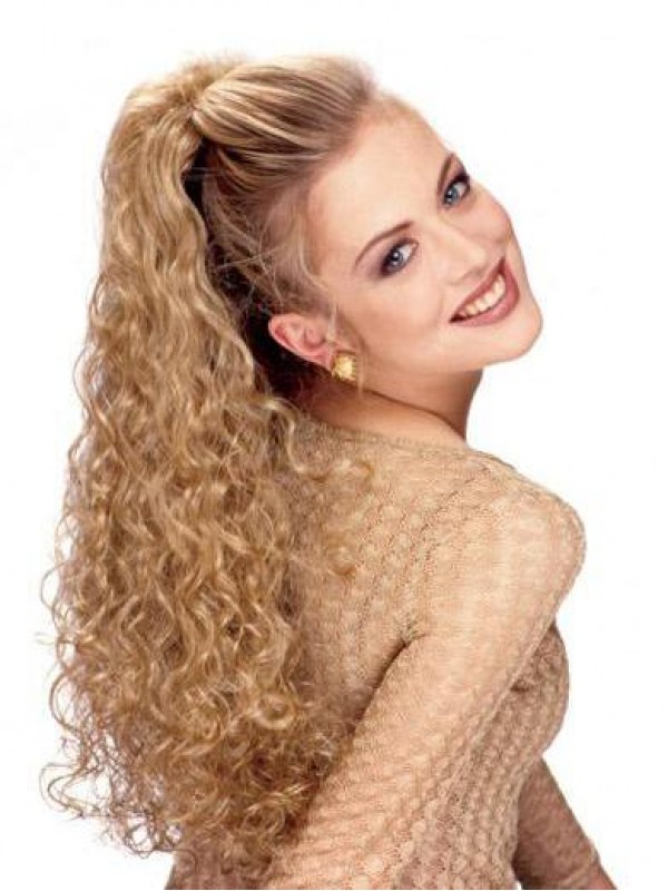 Cartella Da 24" Extra Lunga Con Coda Di Cavallo Sintetica Riccia Profonda