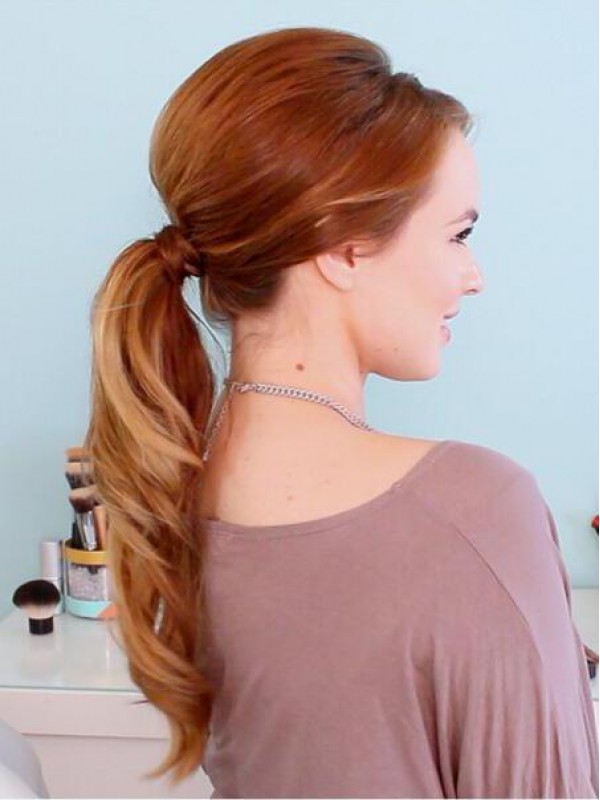 Bella Onda Naturale Sciolta Facile Da Attaccare Coda Di Cavallo Di Capelli Umani Di Remy