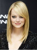 Parrucca Sintetica Bionda Con Pizzo Frontale Lungo Dritto Emma Stone Con Frangia Laterale 16 Pollici
