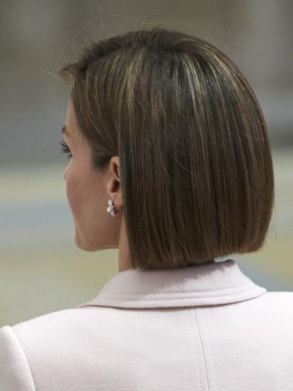 Parrucche Per Capelli Umani Con Parte Anteriore In Pizzo Corto Stile Bob Con Frangia Laterale 10 Pollici