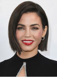 Parrucche Per Capelli Umani Con Parte Anteriore In Pizzo Stile Bob Medio Dritto Con Frangia Laterale 10 Pollici