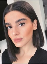 Parrucche Per Capelli Umani Con Parte Anteriore In Pizzo Corto Dritto Stile Bob 12 Pollici