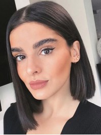 Parrucche Per Capelli Umani Con Parte Anteriore In Pizzo Corto Dritto Stile Bob 12 Pollici