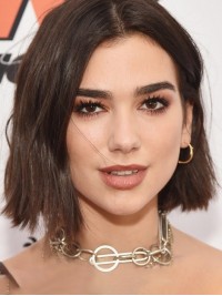 Parrucche Per Capelli Umani Con Parte Anteriore In Pizzo Corto Dritto Stile Bob Con Separazione Centrale 10 Pollici