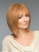 Parrucche Di Capelli Umani Biondi Corti In Pizzo Pieno Stile Bob Con Frangetta