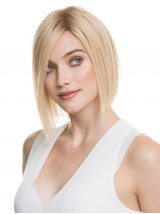 Parrucche Per Capelli Corti In Pizzo Biondo Corto Stile Bob Con Frangia Laterale 10 Pollici