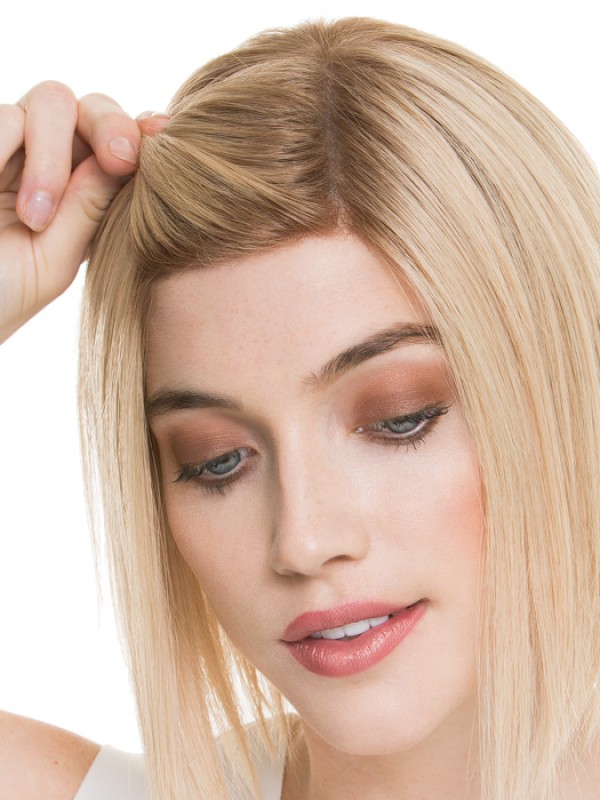 Parrucche Per Capelli Corti In Pizzo Biondo Corto Stile Bob Con Frangia Laterale 10 Pollici