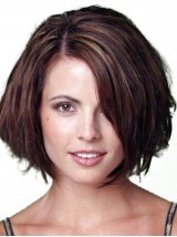 Parrucche Umane Remy Corte In Pizzo Dritto Stile Bob Con Frangia Laterale 10 Pollici