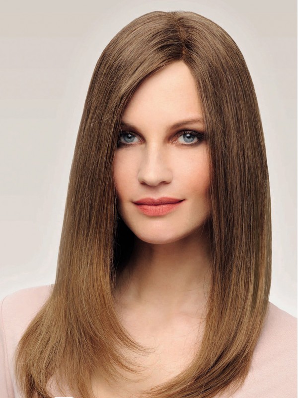 Parrucche Lunghe Diritte Dei Capelli Umani Di Remy Del Pizzo Pieno