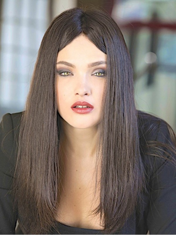 Parrucca Di Capelli Umani Senza Cappuccio Lunghi Lisci