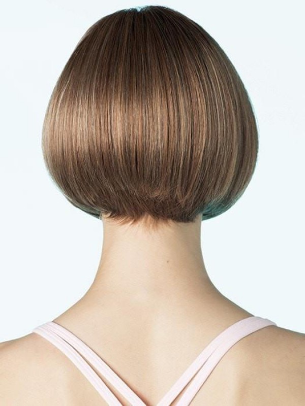 Parrucche Per Capelli Umani Senza Cappuccio Corti Stile Bob Con Frangetta 8 Pollici