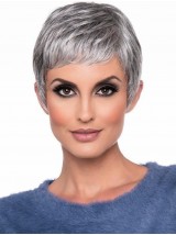 Parrucca Remy Natural Hair Short 15,2 Cm Dritta Grigia