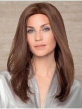 Parrucche Lunghe Diritte 100% Capelli Castani Naturali Di Remy Annodati A Mano