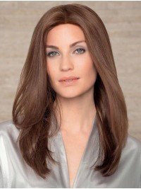 Parrucche Lunghe Diritte 100% Capelli Castani Naturali Di Remy Annodati A Mano