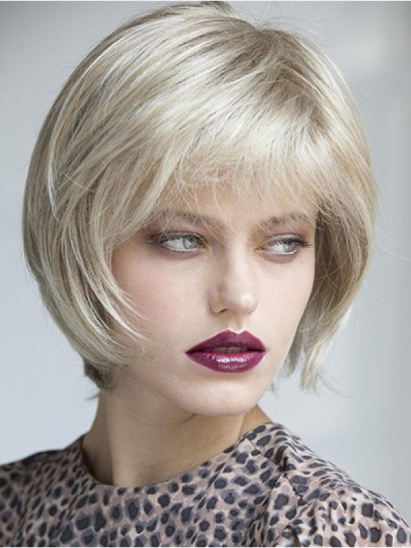 Parrucche Sintetiche Corte Con Pizzo Frontale Dritto