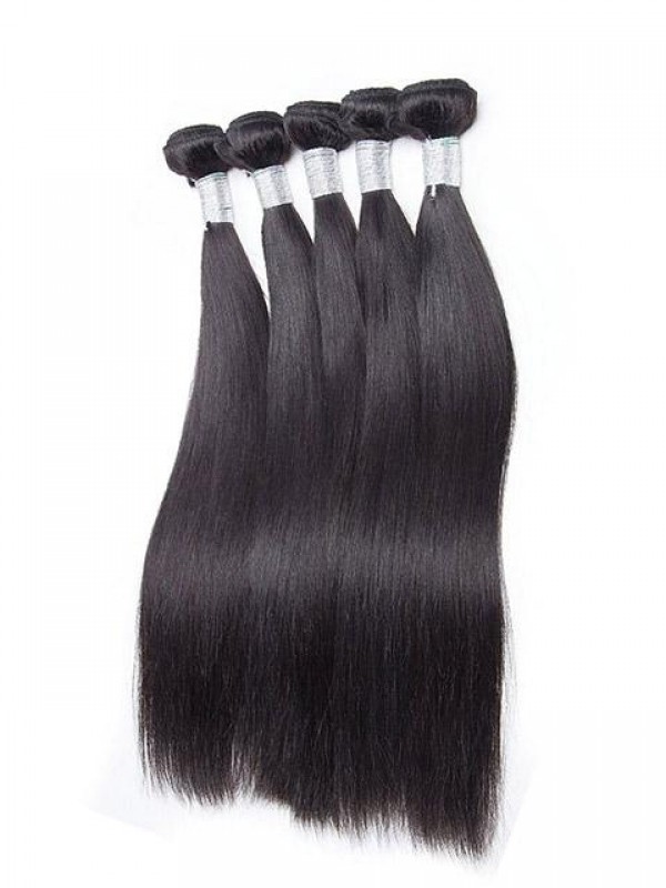 1 Fascio Di Estensioni Dei Capelli Umani A Trama Dritta Vergine