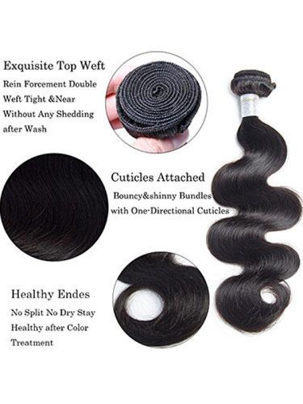 1 Fascio Di Estensioni Dei Capelli Umani Di Remy Vergini Dell'Onda Del Corpo