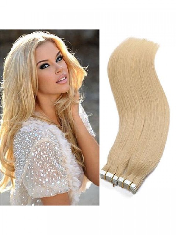 Estensioni Dei Capelli Del Nastro Di Trama Della Pelle Liscia Dei Capelli Di Remy Al 100%.